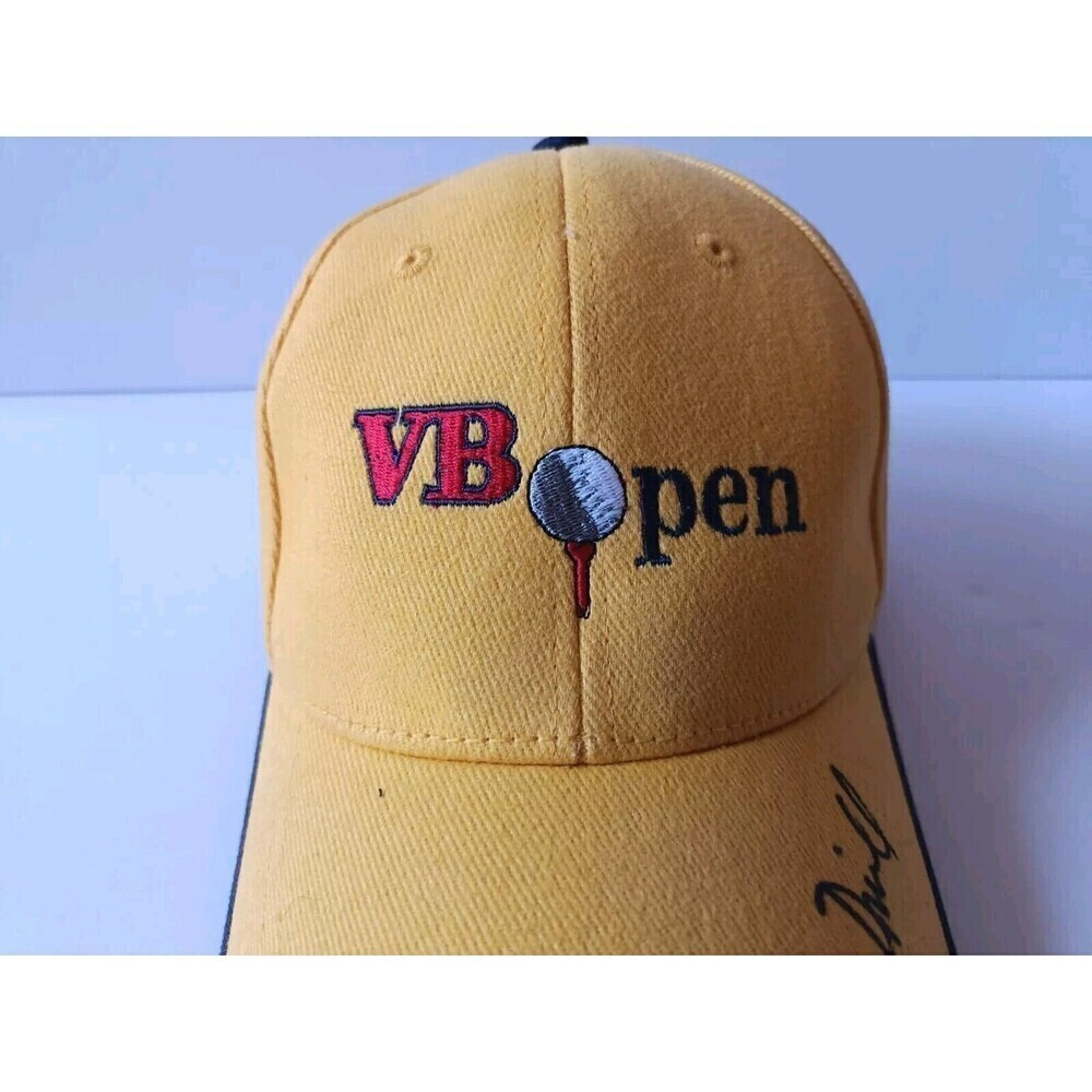 PGA Tour Golf Hat Men's Adjustable Autographed Yellow Embroidered - Picture 2 of 10